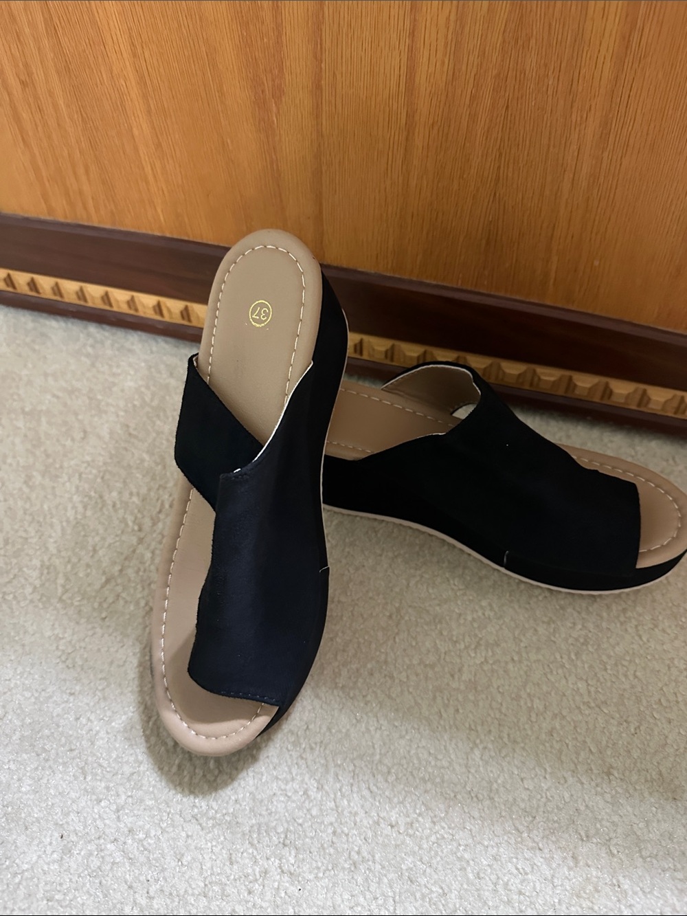 Black Slip-On Women’s Sandal - Casual Comfort